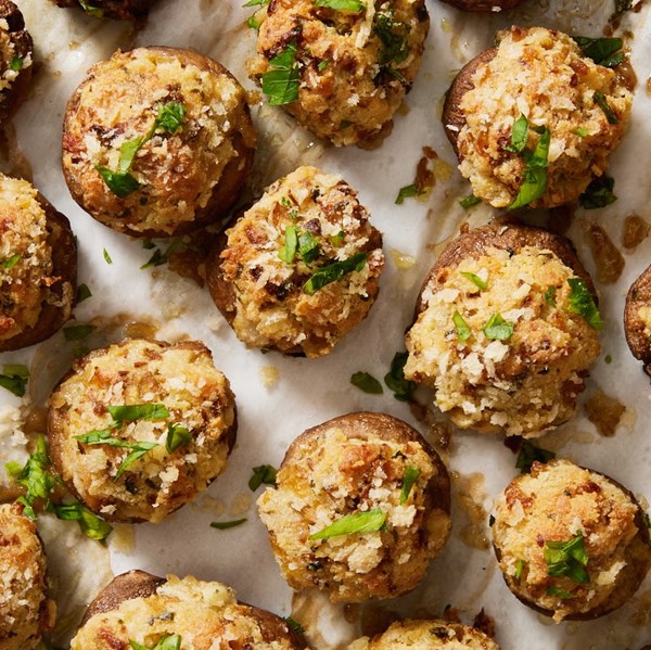 Boursin-stuffed mushrooms 