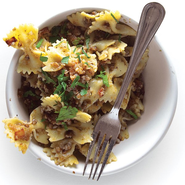 Bow-tie pasta with buckwheat groats (Kasha varnishkes)