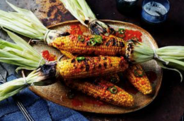 Braai mielies (Corn) with peri peri butter