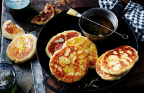 Braai Parmesan bread with garlic and rosemary oil