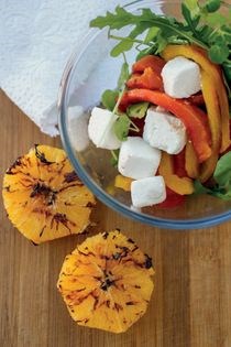 Braaied pepper, feta and orange salad