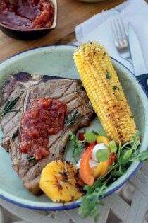 Braaied T-bone with monkey gland sauce