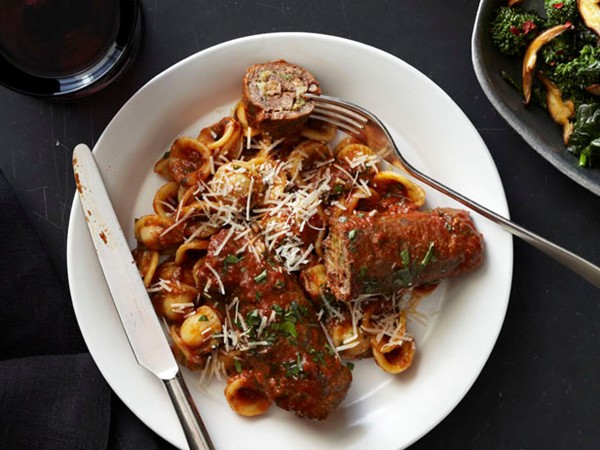 Braciole with orecchiette