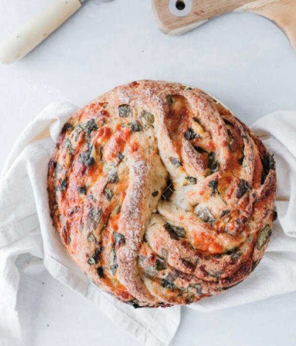 Braided herb and cheese loaf