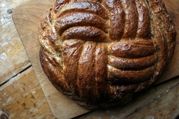 Braided rye bread