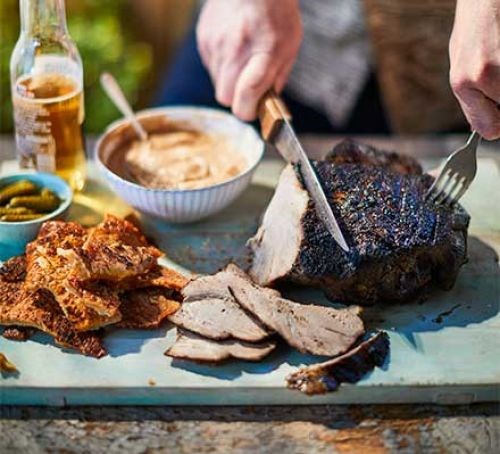 Braised & barbecued pork shoulder with cider ketchup