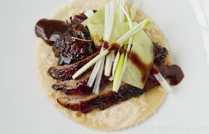 Braised and roasted whole duck