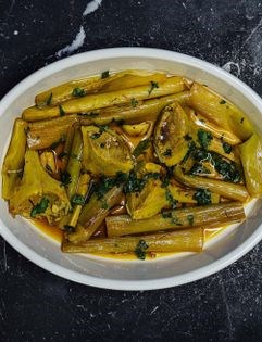 Braised artichokes & leeks