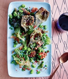 Braised artichokes & spring vegetables (Vignarola Romanesca)