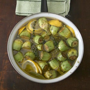 Braised artichokes