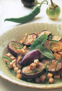 Braised aubergine with beancurd