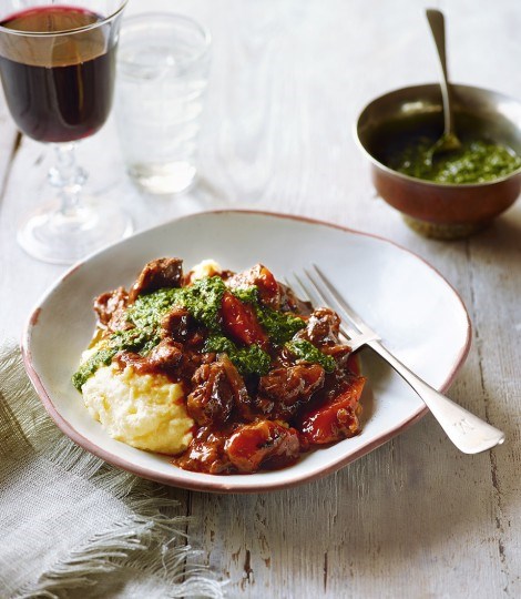 Braised beef, anchovy salsa and polenta