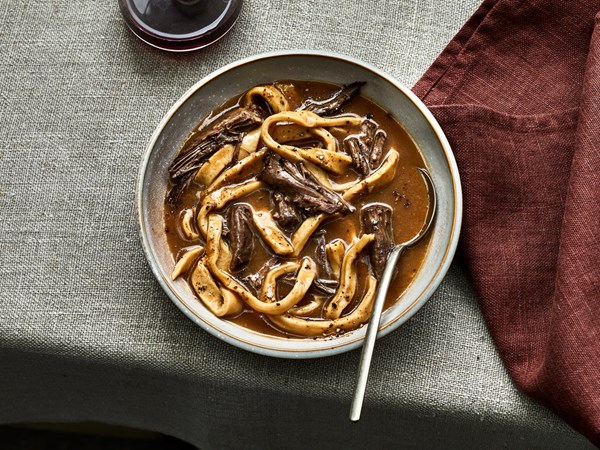 Braised beef and handmade noodles