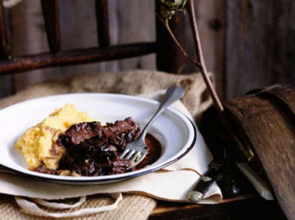 Braised beef cheeks with creamed swede