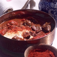 Braised beef goulash with smoked pimenton