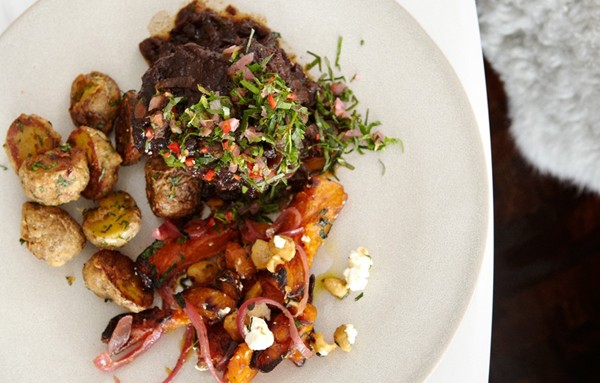 Braised beef with red onion gremolata