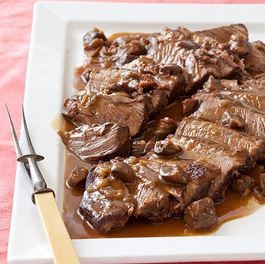 Braised brisket with mushrooms