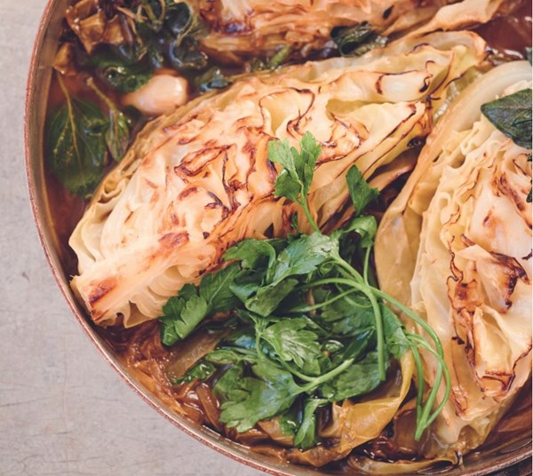Braised cabbage in a warming broth