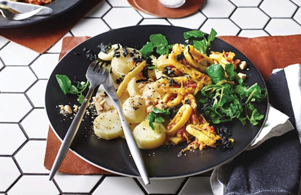 Braised calamari salad with lemon and horseradish