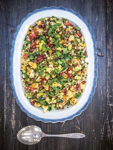 Braised cauliflower & Puy lentil tabbouleh