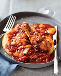 Braised chicken all'arrabbiata