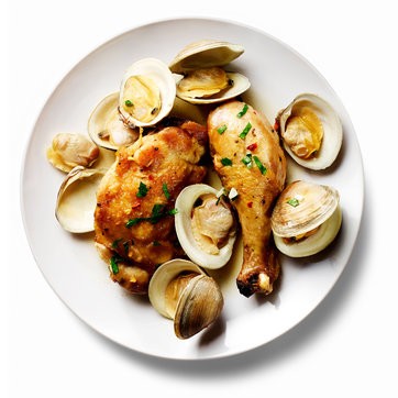 Braised chicken and clams