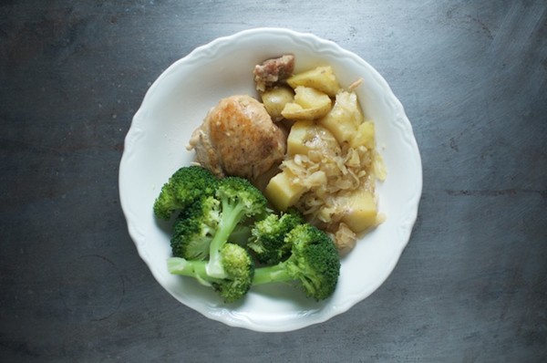 Braised chicken and potatoes
