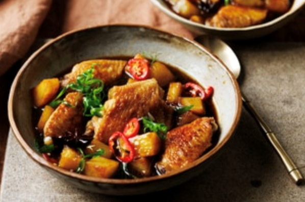 Braised chicken and potatoes