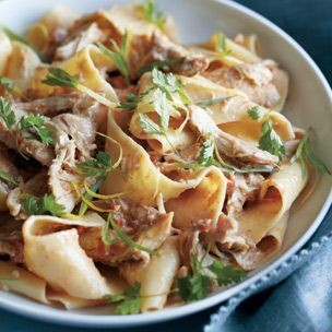 Braised chicken pappardelle