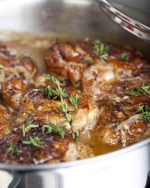 Braised chicken thighs