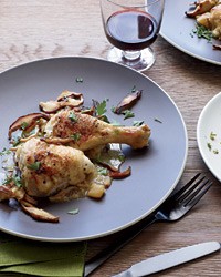 Braised chicken with apples and Calvados