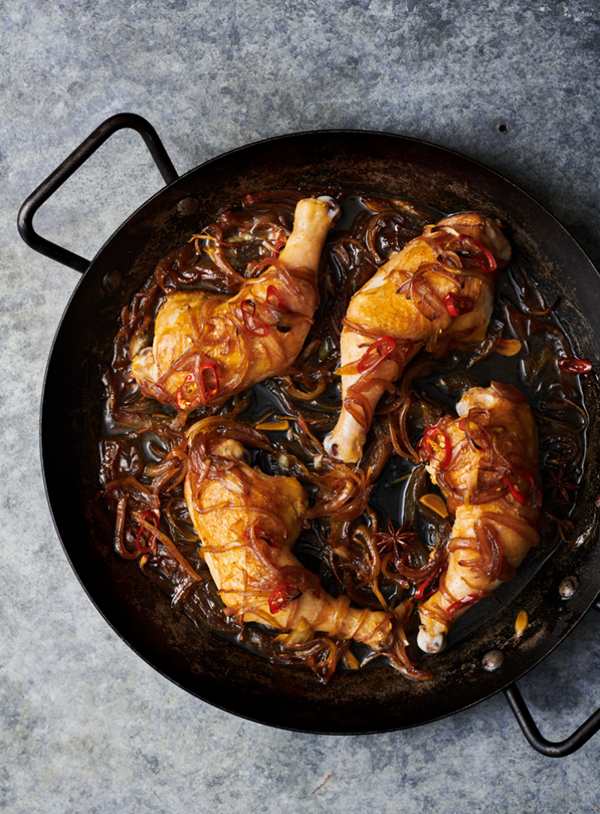Braised chicken with star anise, ginger and chilli