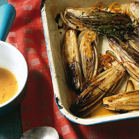Braised chicory with orange and juniper