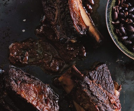 Braised chile-spiced short ribs with black beans