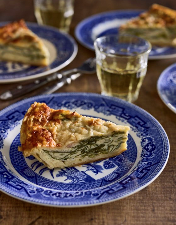 Braised collard greens quiche