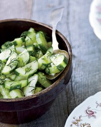 Braised cucumbers with dill