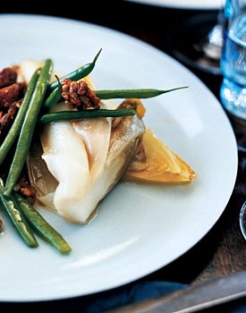 Braised endives with haricots verts