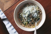Braised escarole with beans