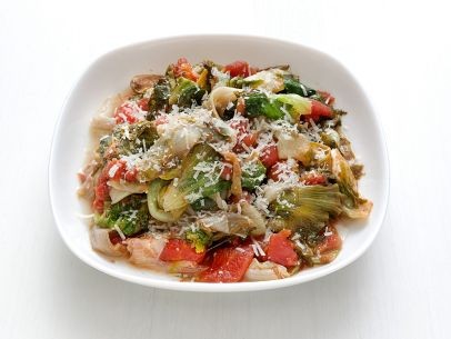 Braised escarole with tomatoes