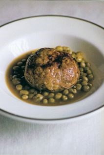 Braised faggots with peas