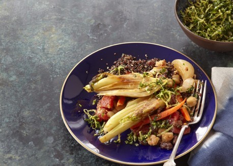 Braised fennel and carrots with cilantro gremolata
