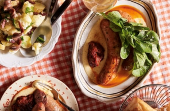 Braised fennel sausage and creamy polenta