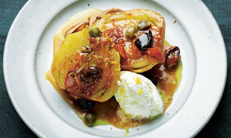 Braised fennel with capers and olives