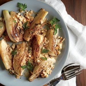 Braised fennel with Parmesan breadcrumbs