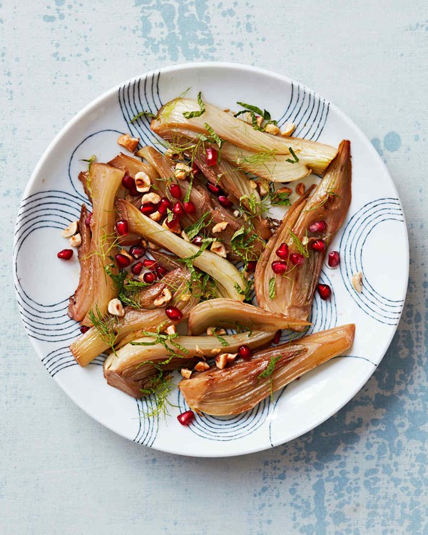 Braised fennel with pomegranate 