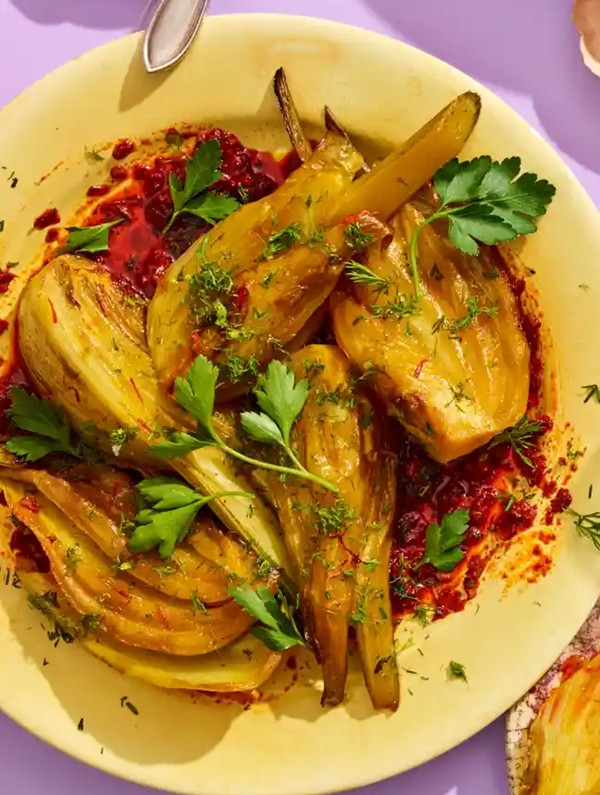Braised fennel with saffron