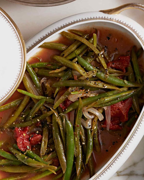 Braised green beans with tomatoes