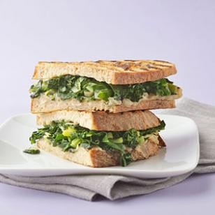 Braised greens & cannellini bean panini