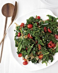 Braised greens with tomatoes