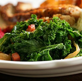 Braised kale with pancetta